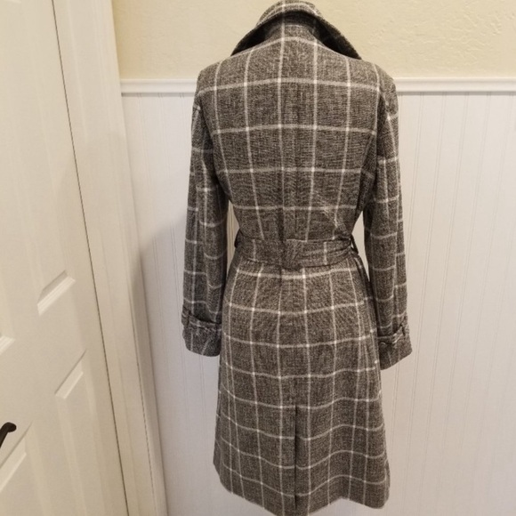 💋White House Black Market Plaid belted Trench Coat💋 - Picture 7 of 11